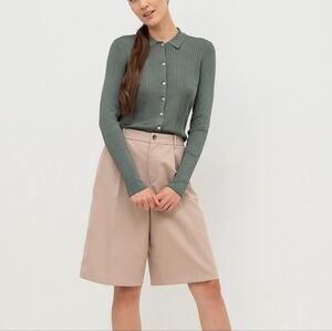 Ted Baker Green and Tan Women Shorts Bermudas